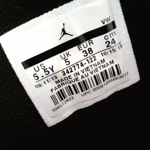 Nike Air Jordan True Flight GS 5.5Y women's sz 7 Wolf Black White Shoes 342774 - Picture 6 of 6